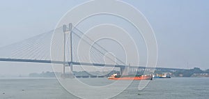 Vidyasagar Setu is a cable-stayed toll bridge over the Hooghly River, connectingÂ KolkataÂ and Howrah, West Bengal, India.